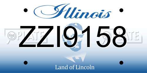 ZZI9158 Illinois License Plate