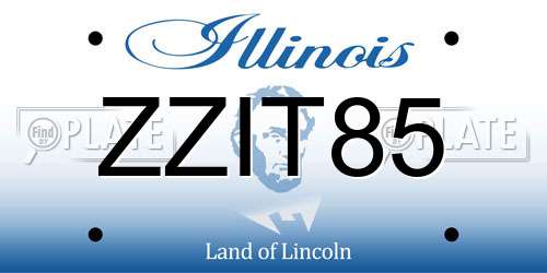 ZZIT85 Illinois License Plate