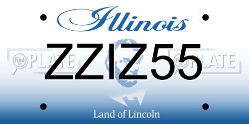 ZZIZ55 Illinois License Plate