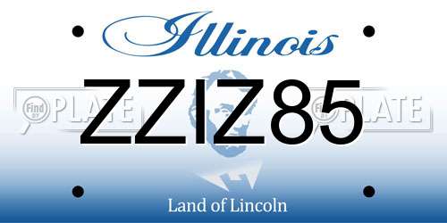 ZZIZ85 Illinois License Plate