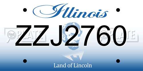 ZZJ2760 Illinois License Plate