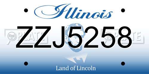 ZZJ5258 Illinois License Plate