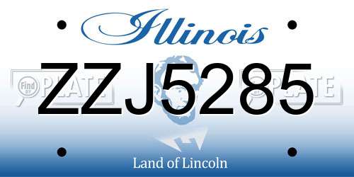 ZZJ5285 Illinois License Plate