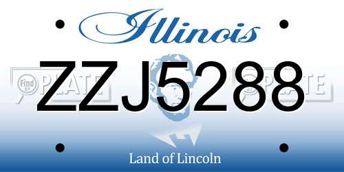ZZJ5288 Illinois License Plate