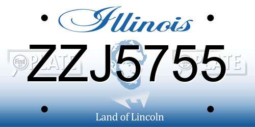 ZZJ5755 Illinois License Plate