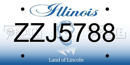 ZZJ5788 Illinois License Plate