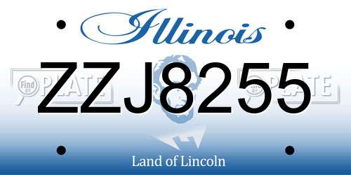 ZZJ8255 Illinois License Plate