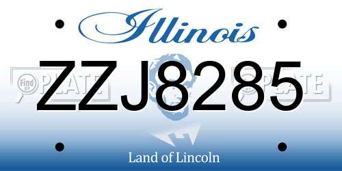 ZZJ8285 Illinois License Plate
