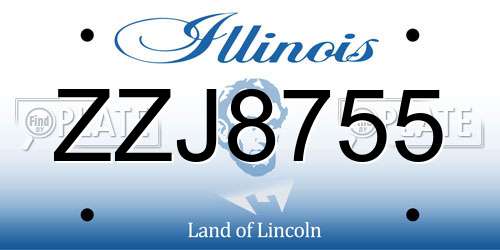 ZZJ8755 Illinois License Plate