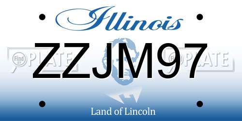 ZZJM97 Illinois License Plate