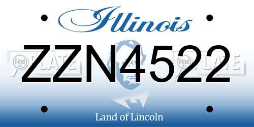 ZZN4522 Illinois License Plate
