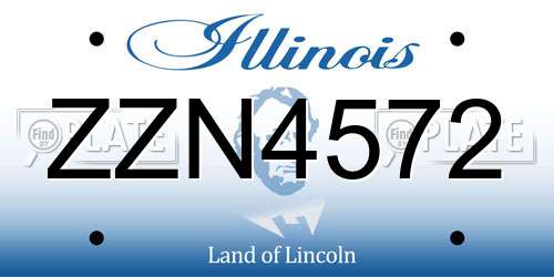 ZZN4572 Illinois License Plate