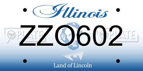 ZZO602 Illinois License Plate