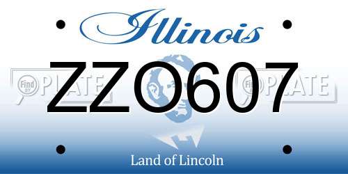 ZZO607 Illinois License Plate