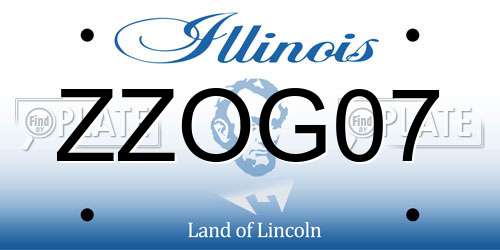 ZZOG07 Illinois License Plate