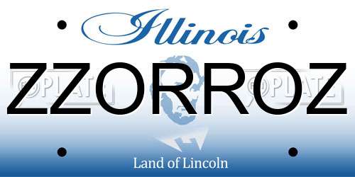 ZZORROZ Illinois License Plate