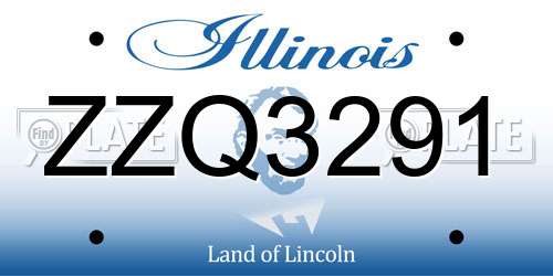 ZZQ3291 Illinois License Plate