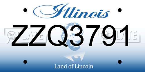 ZZQ3791 Illinois License Plate