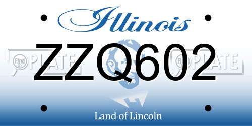 ZZQ602 Illinois License Plate