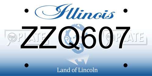 ZZQ607 Illinois License Plate