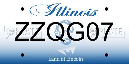 ZZQG07 Illinois License Plate