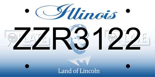 ZZR3122 Illinois License Plate