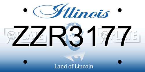ZZR3177 Illinois License Plate