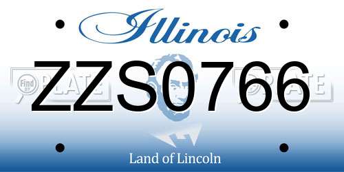 ZZS0766 Illinois License Plate