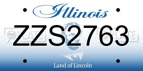 ZZS2763 Illinois License Plate