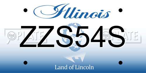 ZZS54S Illinois License Plate