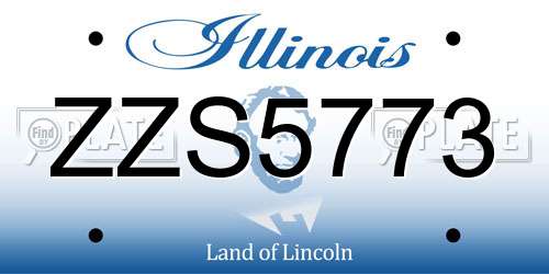 ZZS5773 Illinois License Plate