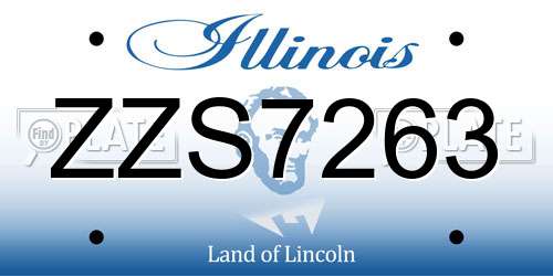 ZZS7263 Illinois License Plate