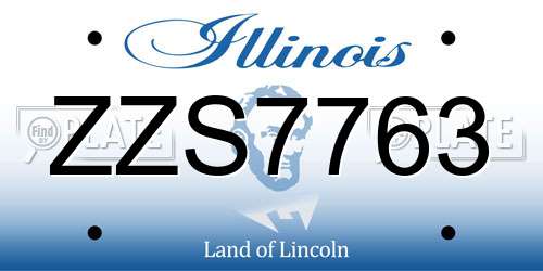 ZZS7763 Illinois License Plate