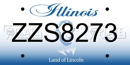ZZS8273 Illinois License Plate