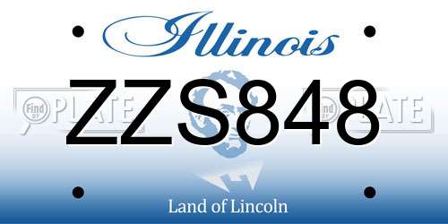 ZZS848 Illinois License Plate