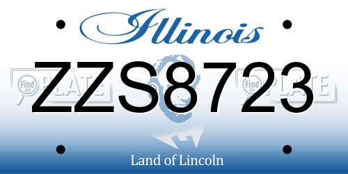 ZZS8723 Illinois License Plate