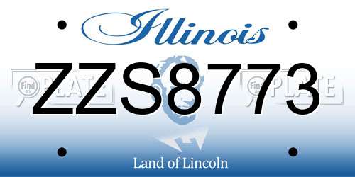 ZZS8773 Illinois License Plate