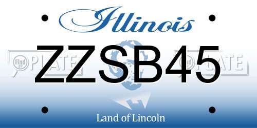 ZZSB45 Illinois License Plate