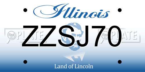 ZZSJ70 Illinois License Plate