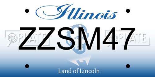 ZZSM47 Illinois License Plate