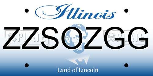 ZZSOZGG Illinois License Plate