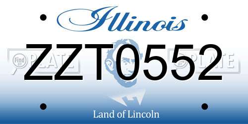 ZZT0552 Illinois License Plate