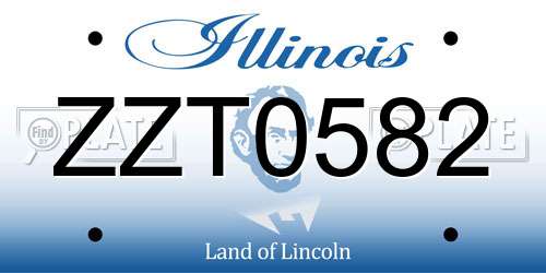 ZZT0582 Illinois License Plate