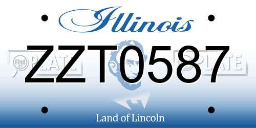 ZZT0587 Illinois License Plate