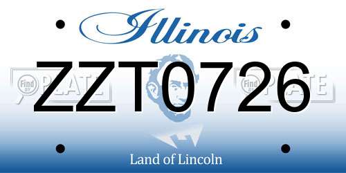 ZZT0726 Illinois License Plate