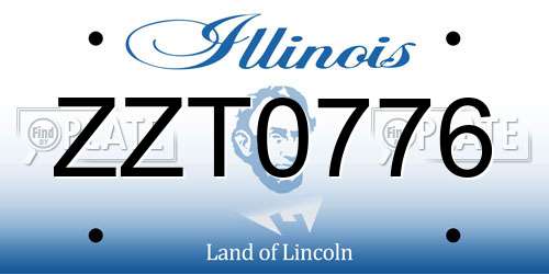 ZZT0776 Illinois License Plate