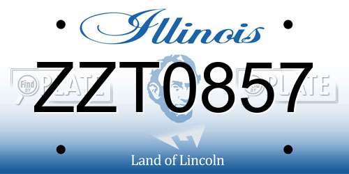 ZZT0857 Illinois License Plate