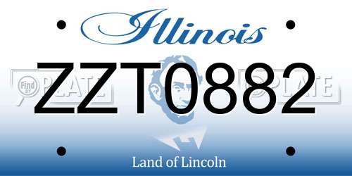 ZZT0882 Illinois License Plate