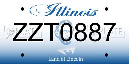 ZZT0887 Illinois License Plate