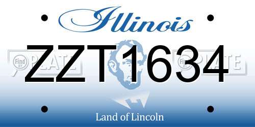 ZZT1634 Illinois License Plate